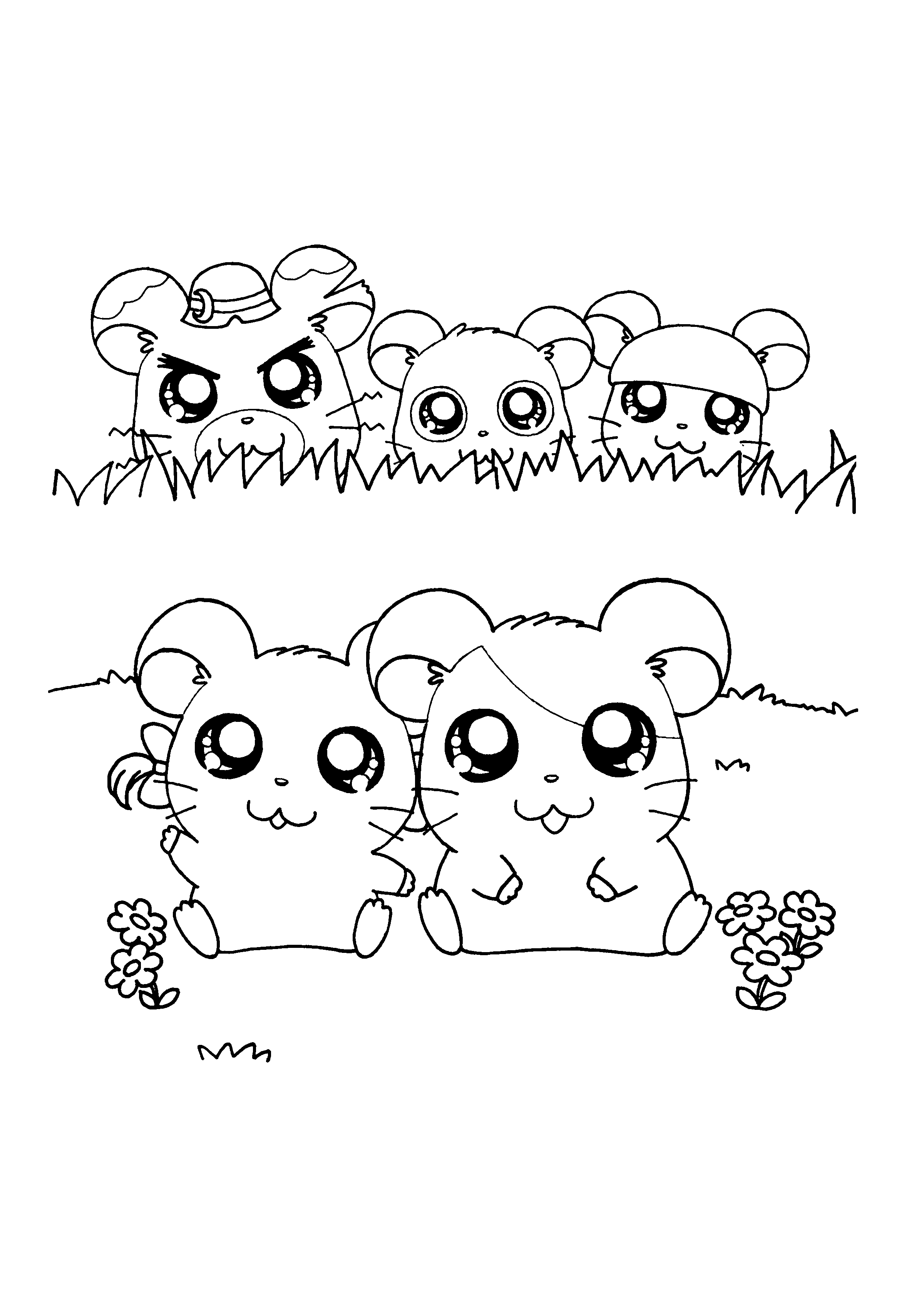 Dibujo para colorear: Hamtaro (Dibujos animados) #40124 - Dibujos para Colorear e Imprimir Gratis