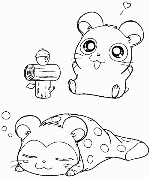 Dibujo para colorear: Hamtaro (Dibujos animados) #40126 - Dibujos para Colorear e Imprimir Gratis