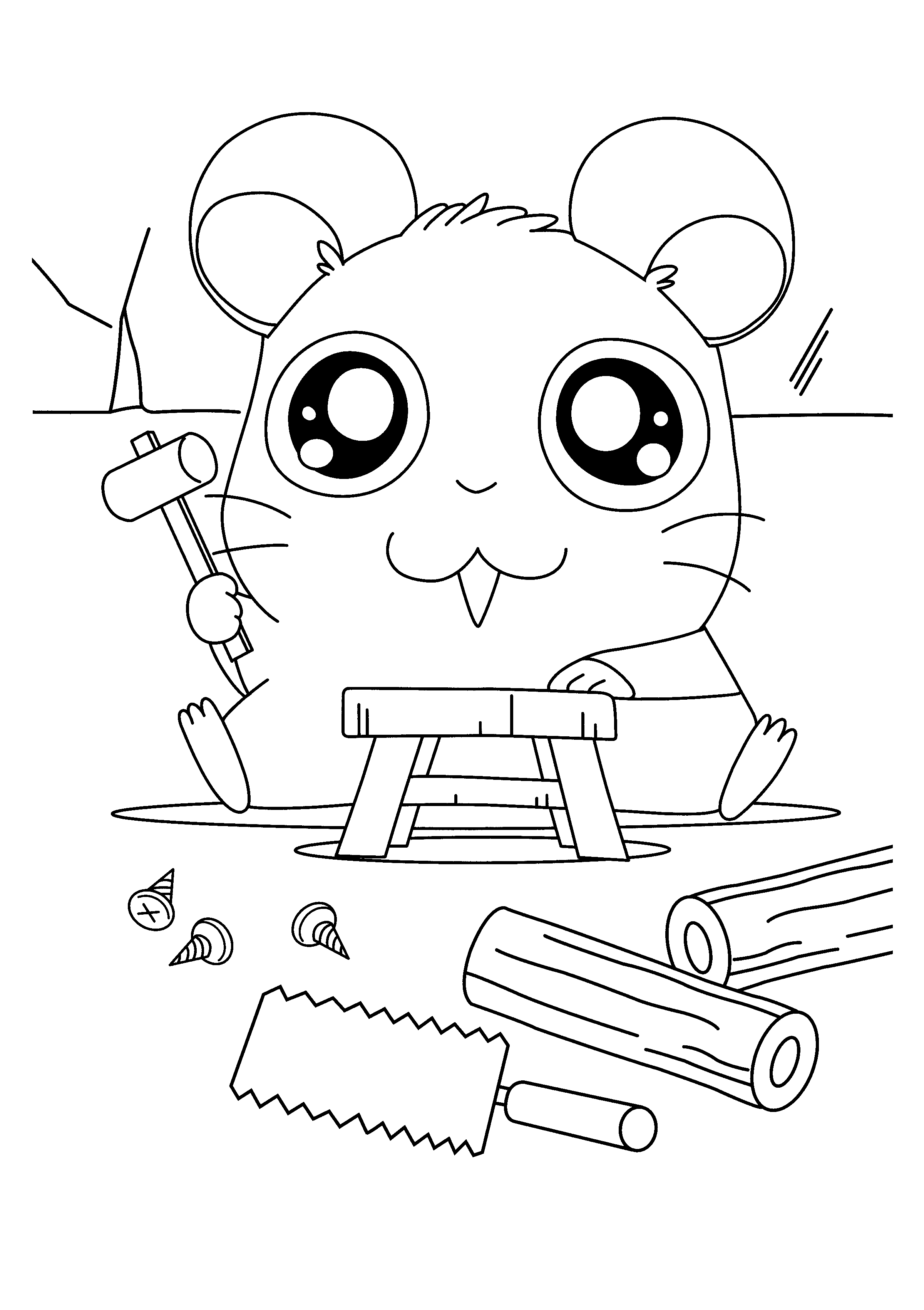 Dibujo para colorear: Hamtaro (Dibujos animados) #40130 - Dibujos para Colorear e Imprimir Gratis