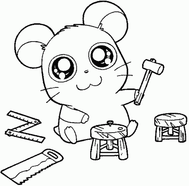 Dibujo para colorear: Hamtaro (Dibujos animados) #40146 - Dibujos para Colorear e Imprimir Gratis