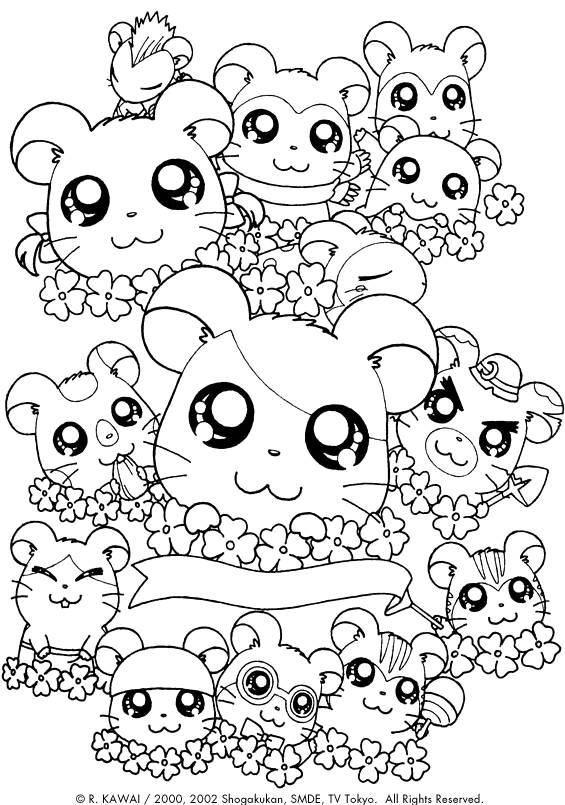 Dibujo para colorear: Hamtaro (Dibujos animados) #40168 - Dibujos para Colorear e Imprimir Gratis