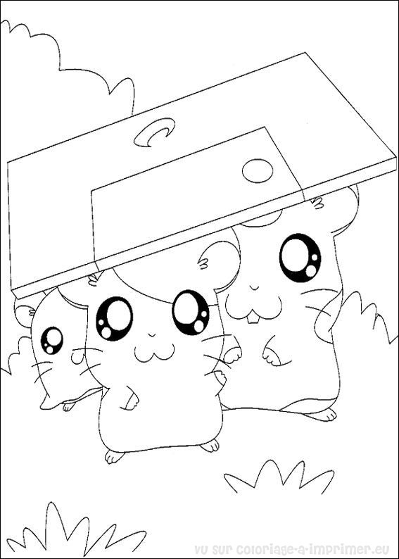 Dibujo para colorear: Hamtaro (Dibujos animados) #40169 - Dibujos para Colorear e Imprimir Gratis