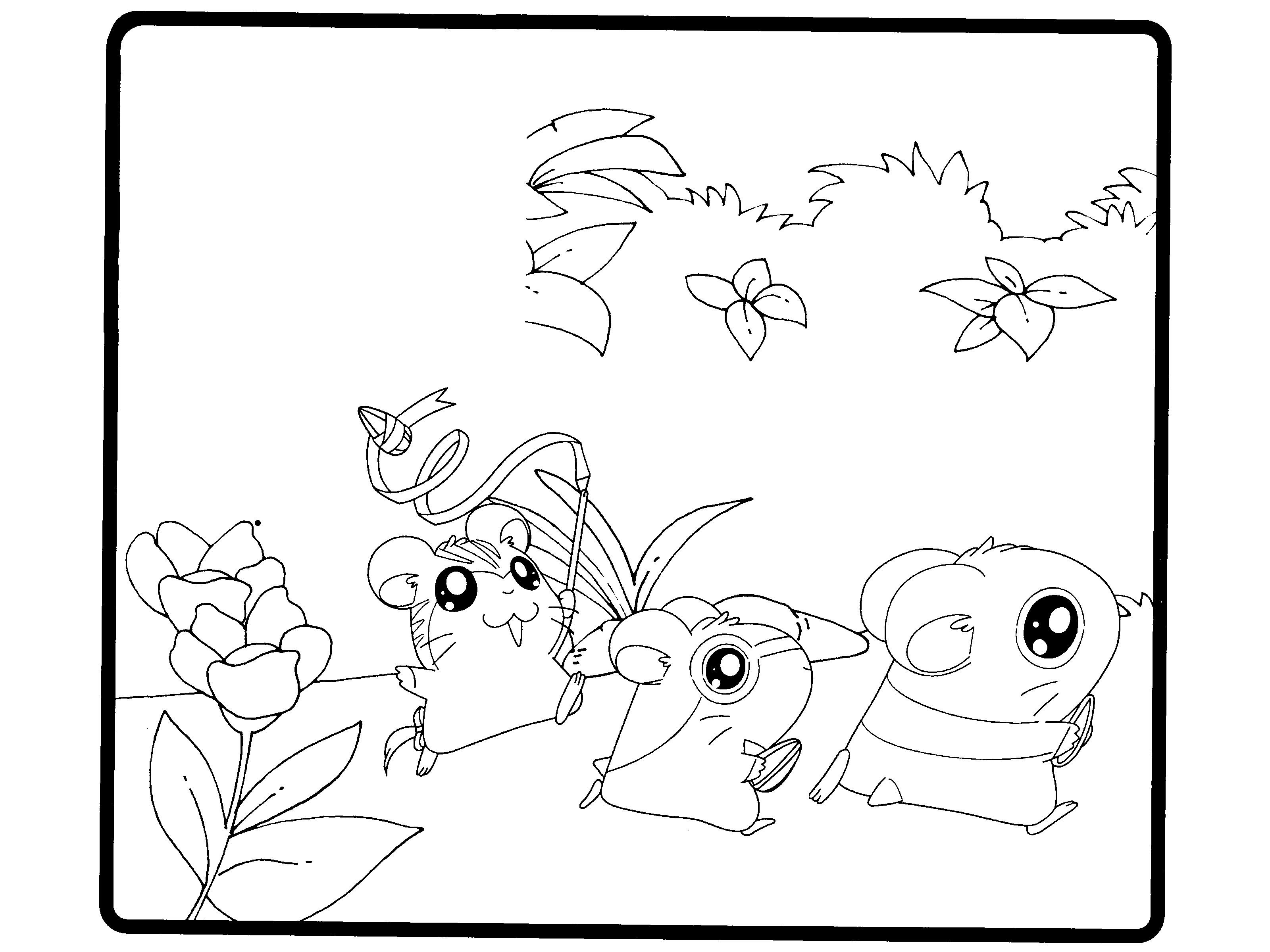 Dibujo para colorear: Hamtaro (Dibujos animados) #40174 - Dibujos para Colorear e Imprimir Gratis