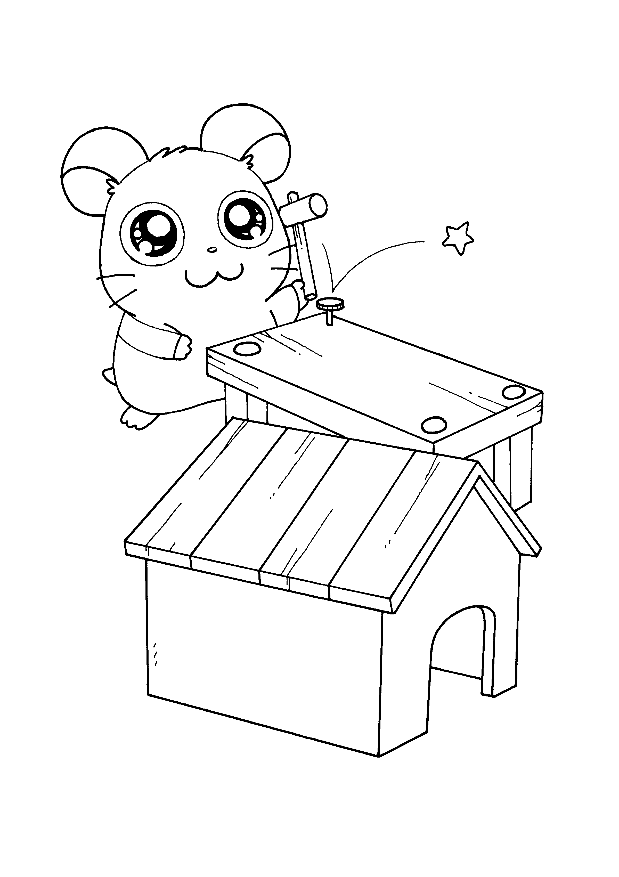 Dibujo para colorear: Hamtaro (Dibujos animados) #40182 - Dibujos para Colorear e Imprimir Gratis