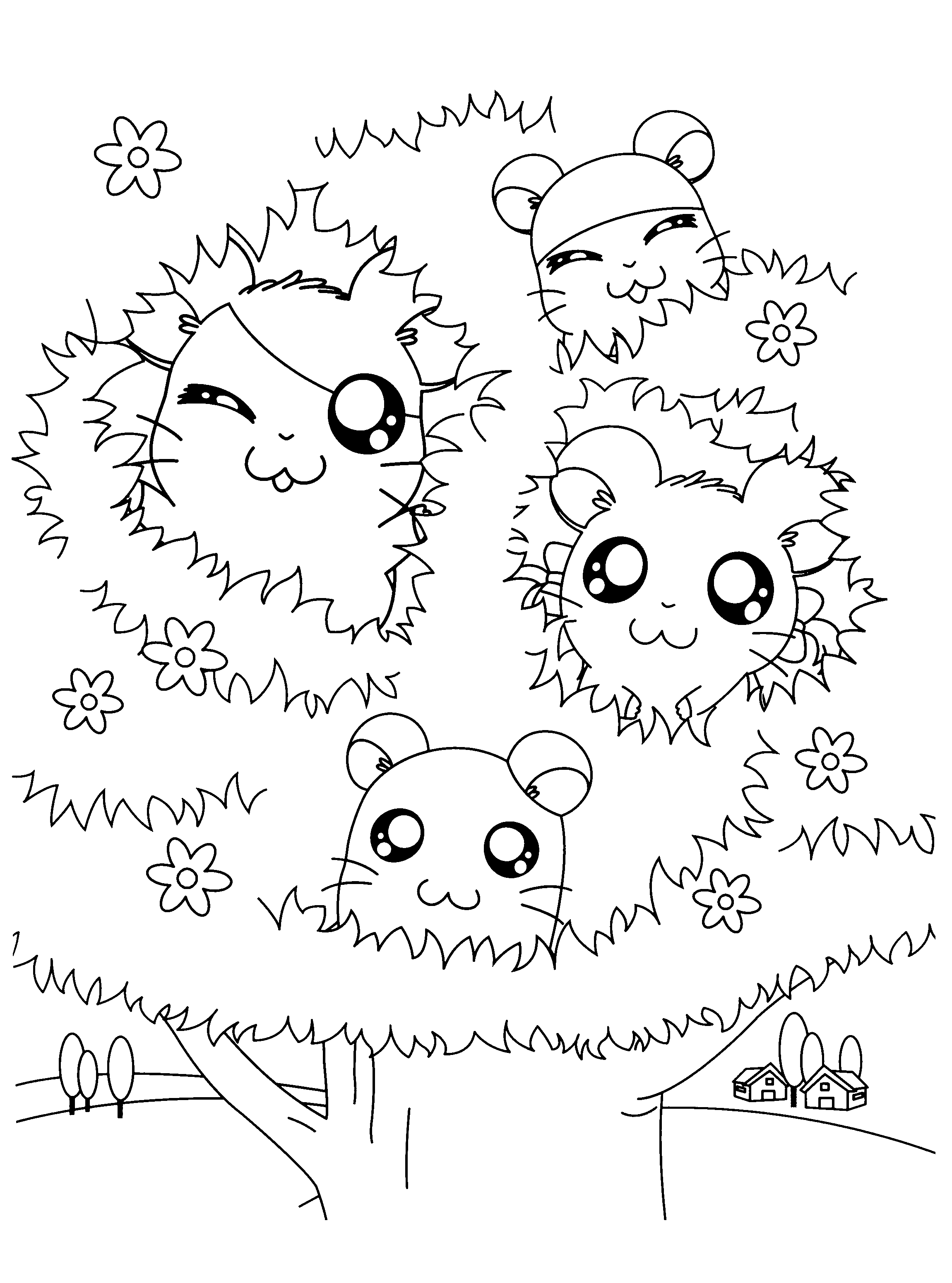 Dibujo para colorear: Hamtaro (Dibujos animados) #40192 - Dibujos para Colorear e Imprimir Gratis