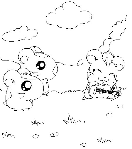 Dibujo para colorear: Hamtaro (Dibujos animados) #40196 - Dibujos para Colorear e Imprimir Gratis