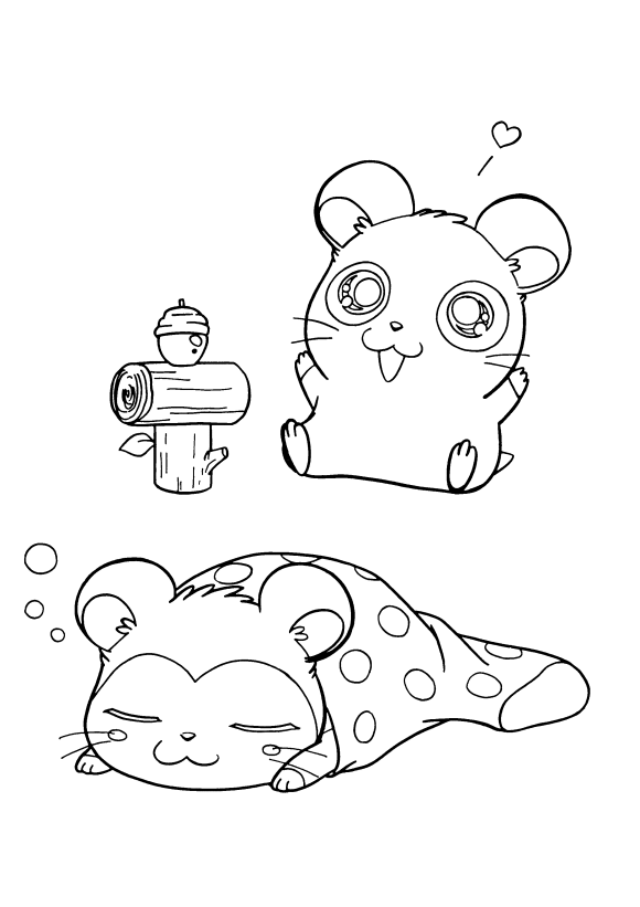 Dibujo para colorear: Hamtaro (Dibujos animados) #40197 - Dibujos para Colorear e Imprimir Gratis