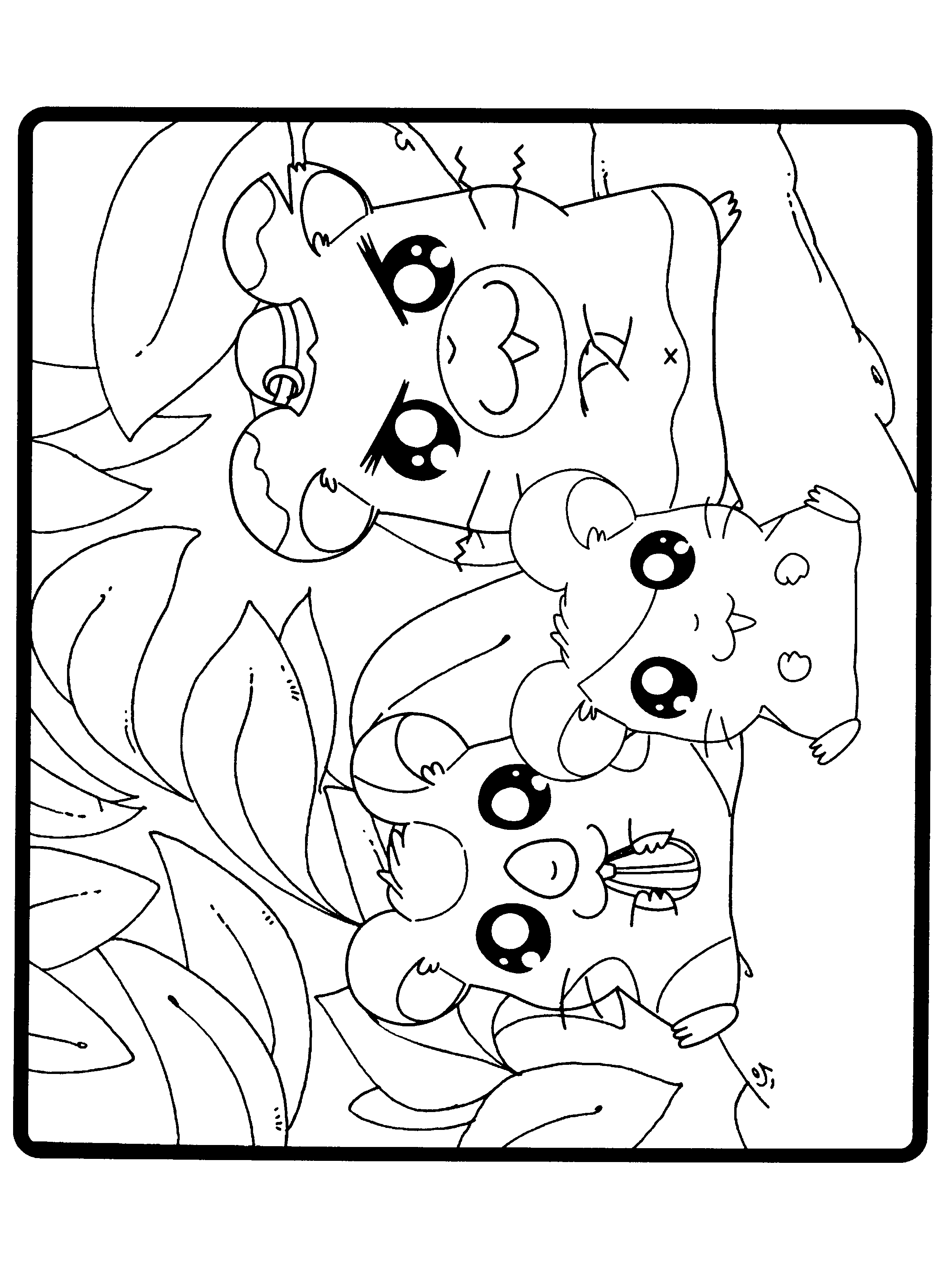 Dibujo para colorear: Hamtaro (Dibujos animados) #40200 - Dibujos para Colorear e Imprimir Gratis