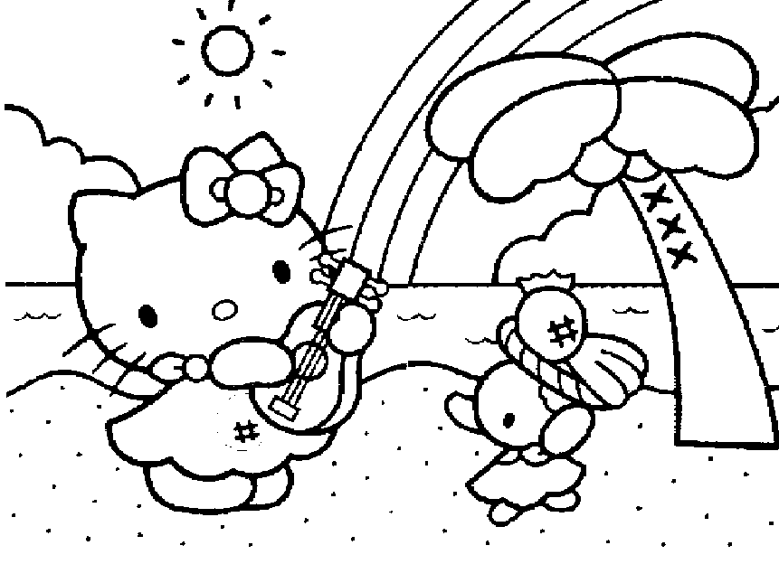 Dibujo para colorear: Hello Kitty (Dibujos animados) #36746 - Dibujos para Colorear e Imprimir Gratis