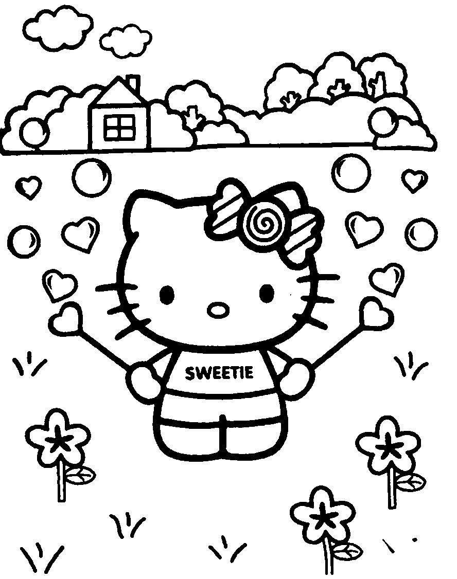 Dibujo para colorear: Hello Kitty (Dibujos animados) #36792 - Dibujos para Colorear e Imprimir Gratis