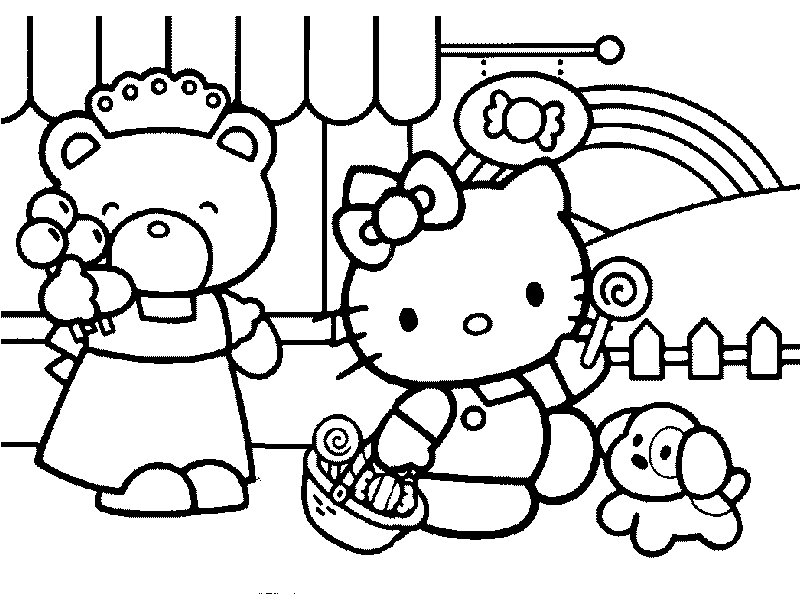 Dibujo para colorear: Hello Kitty (Dibujos animados) #36824 - Dibujos para Colorear e Imprimir Gratis