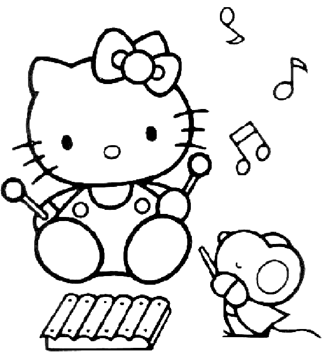 Dibujo para colorear: Hello Kitty (Dibujos animados) #36827 - Dibujos para Colorear e Imprimir Gratis