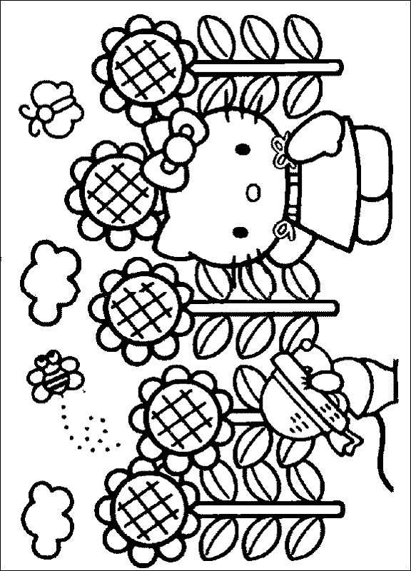 Dibujo para colorear: Hello Kitty (Dibujos animados) #36832 - Dibujos para Colorear e Imprimir Gratis