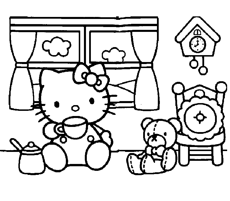 Dibujo para colorear: Hello Kitty (Dibujos animados) #36834 - Dibujos para Colorear e Imprimir Gratis