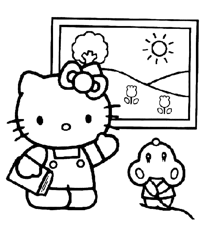 Dibujo para colorear: Hello Kitty (Dibujos animados) #36889 - Dibujos para Colorear e Imprimir Gratis