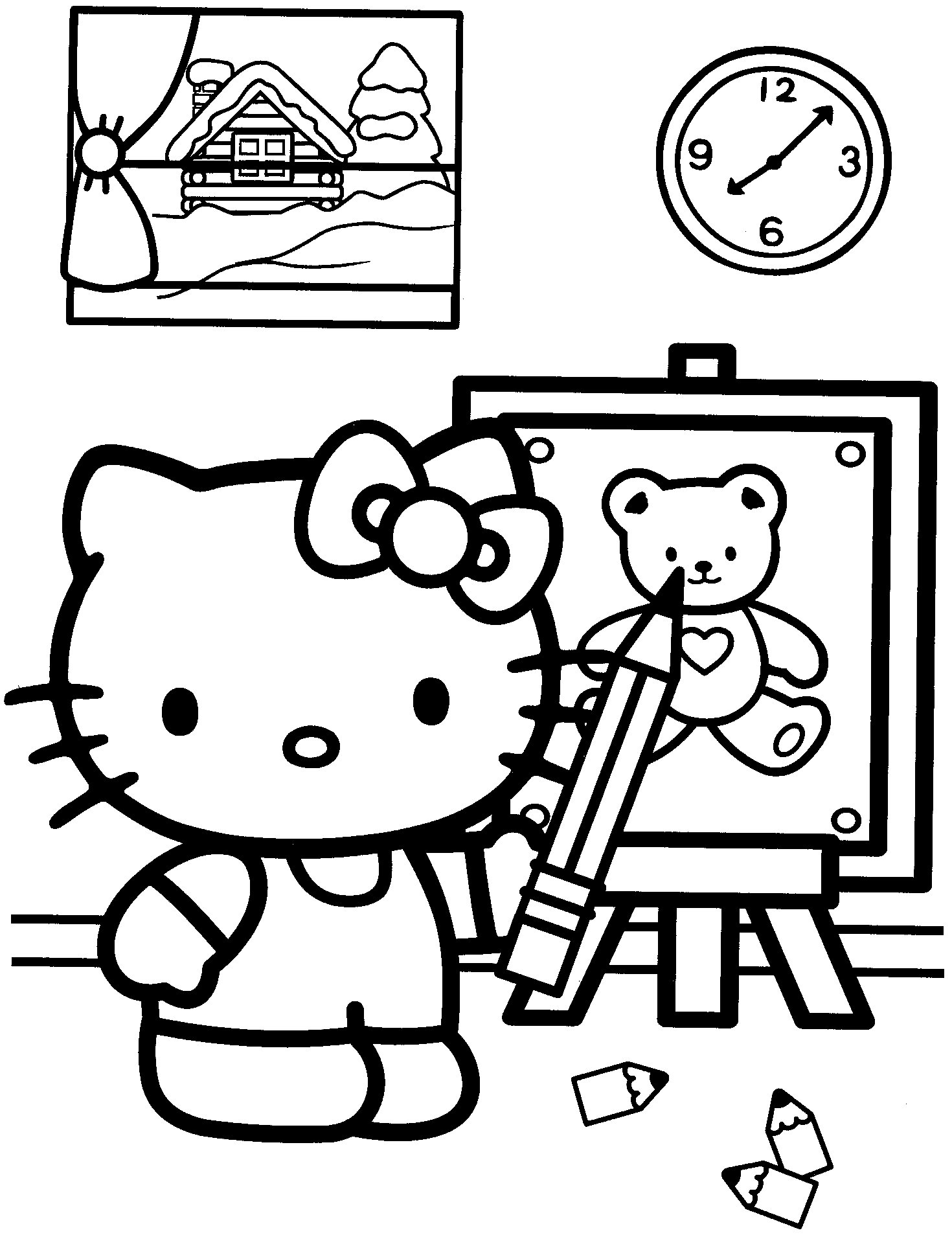 Dibujo para colorear: Hello Kitty (Dibujos animados) #36891 - Dibujos para Colorear e Imprimir Gratis