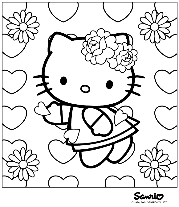 Dibujo para colorear: Hello Kitty (Dibujos animados) #36906 - Dibujos para Colorear e Imprimir Gratis
