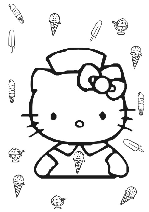 Dibujo para colorear: Hello Kitty (Dibujos animados) #36907 - Dibujos para Colorear e Imprimir Gratis