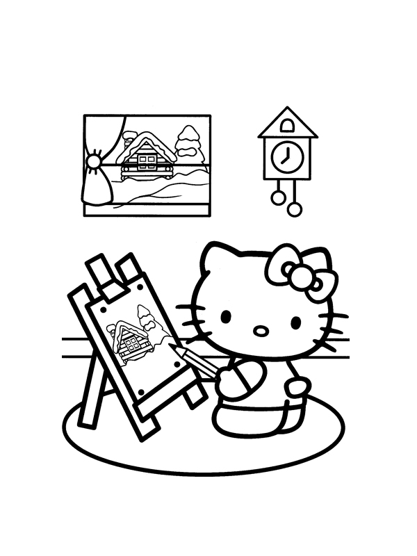 Dibujo para colorear: Hello Kitty (Dibujos animados) #36919 - Dibujos para Colorear e Imprimir Gratis