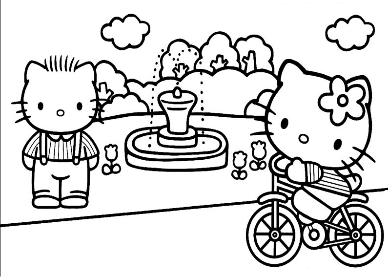 Dibujo para colorear: Hello Kitty (Dibujos animados) #36951 - Dibujos para Colorear e Imprimir Gratis