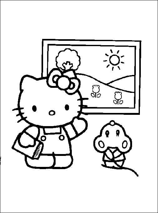 Dibujo para colorear: Hello Kitty (Dibujos animados) #36970 - Dibujos para Colorear e Imprimir Gratis