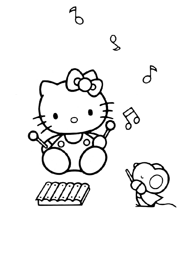 Dibujo para colorear: Hello Kitty (Dibujos animados) #36972 - Dibujos para Colorear e Imprimir Gratis