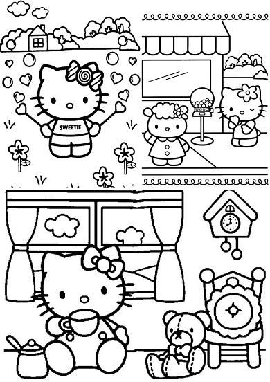 Dibujo para colorear: Hello Kitty (Dibujos animados) #36979 - Dibujos para Colorear e Imprimir Gratis