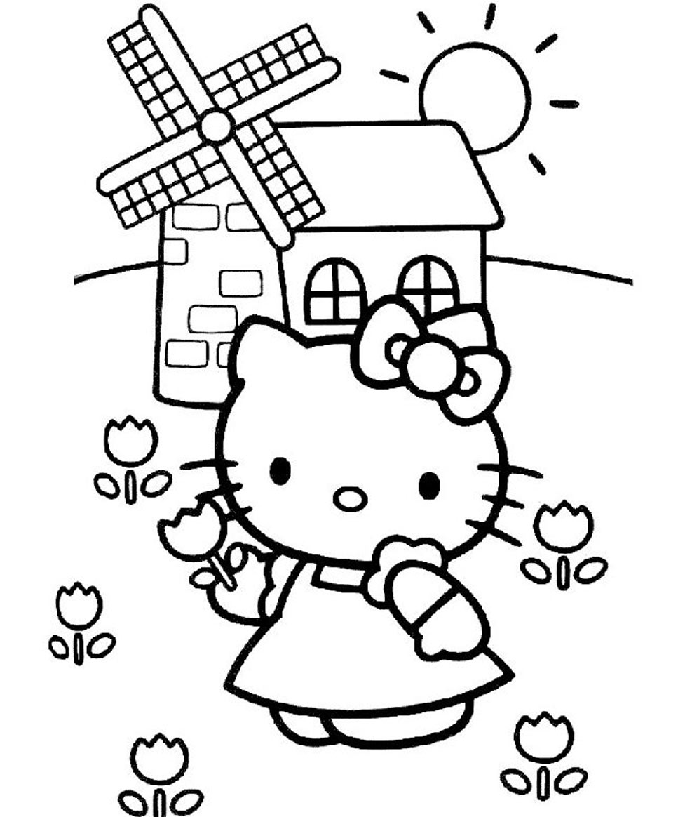 Dibujo para colorear: Hello Kitty (Dibujos animados) #36998 - Dibujos para Colorear e Imprimir Gratis