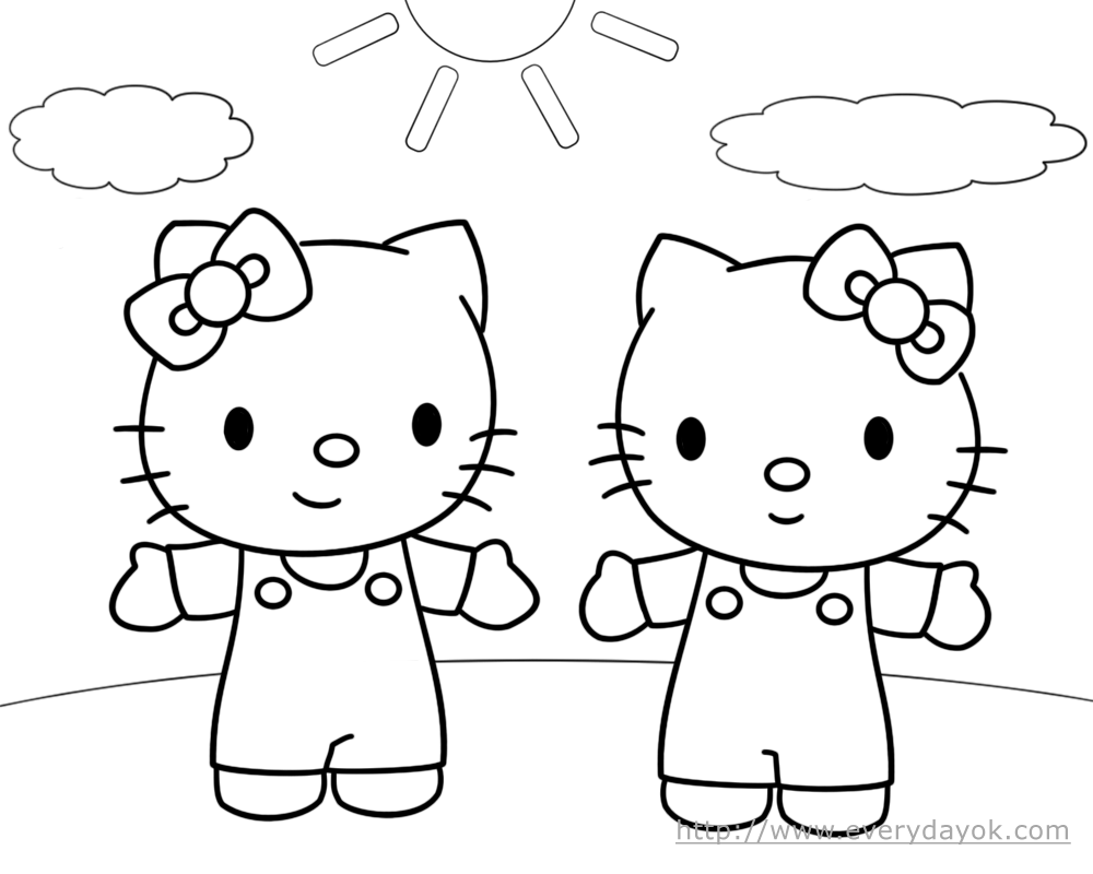 Dibujo para colorear: Hello Kitty (Dibujos animados) #37010 - Dibujos para Colorear e Imprimir Gratis