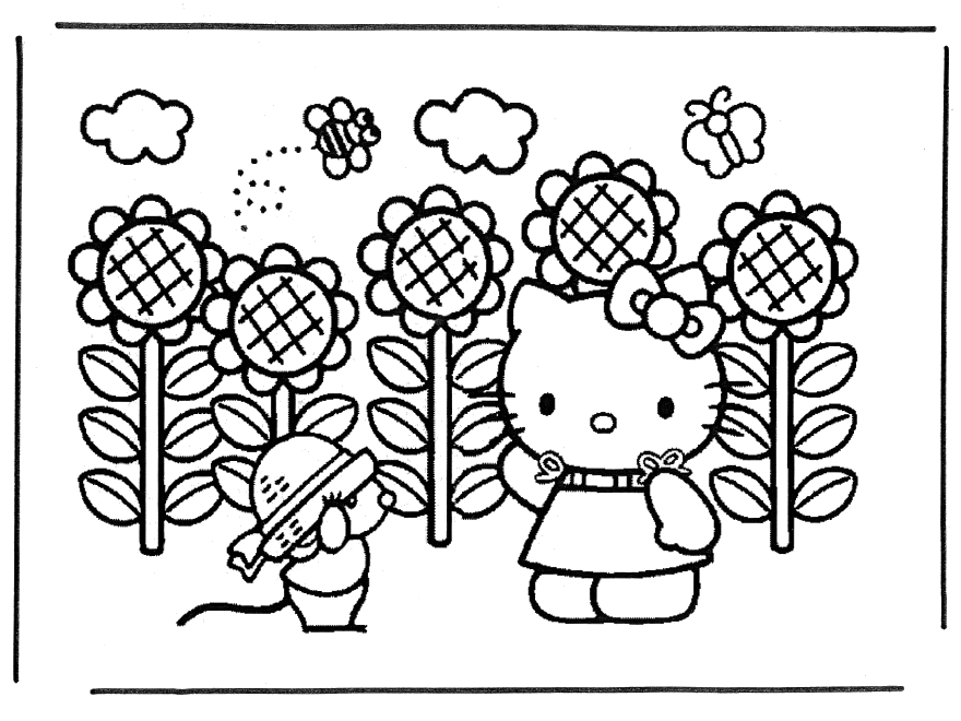 Dibujo para colorear: Hello Kitty (Dibujos animados) #37075 - Dibujos para Colorear e Imprimir Gratis