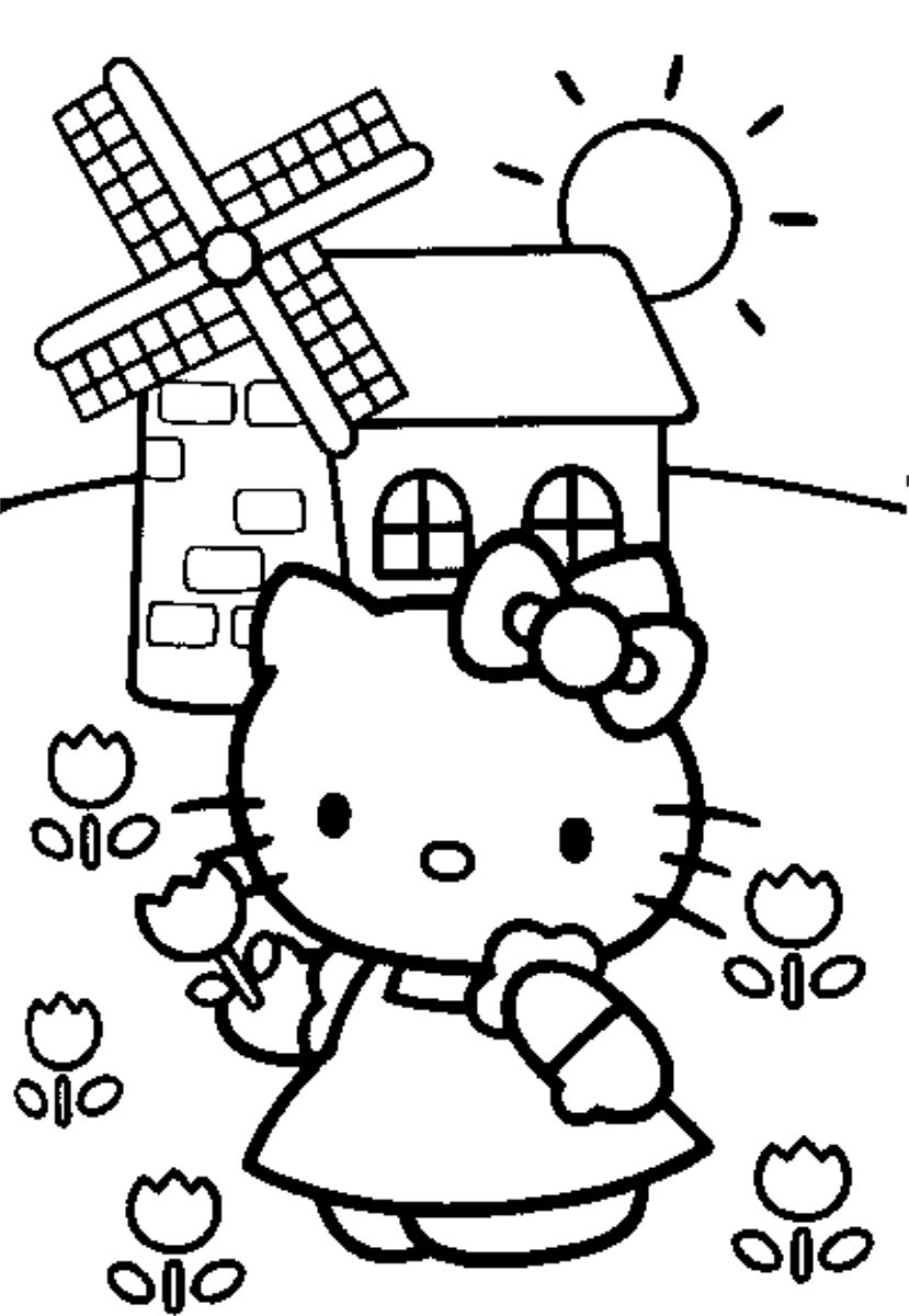 Dibujo para colorear: Hello Kitty (Dibujos animados) #37101 - Dibujos para Colorear e Imprimir Gratis