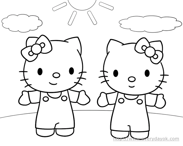 Dibujo para colorear: Hello Kitty (Dibujos animados) #37108 - Dibujos para Colorear e Imprimir Gratis