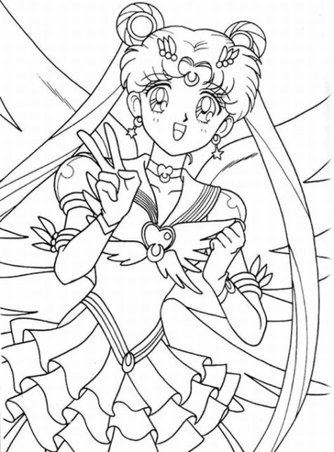 Dibujo para colorear: Sailor Moon (Dibujos animados) #50356 - Dibujos para Colorear e Imprimir Gratis