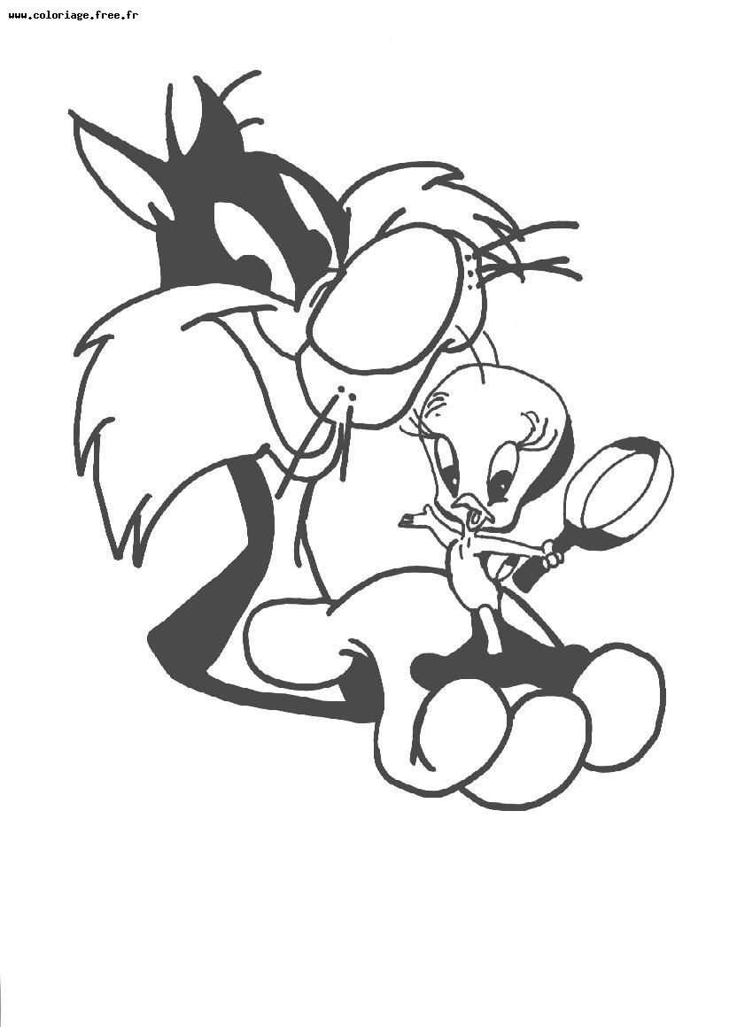 Dibujo para colorear: Tweety and Sylvester (Dibujos animados) #29266 - Dibujos para Colorear e Imprimir Gratis