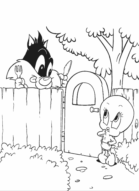 Dibujo para colorear: Tweety and Sylvester (Dibujos animados) #29401 - Dibujos para Colorear e Imprimir Gratis