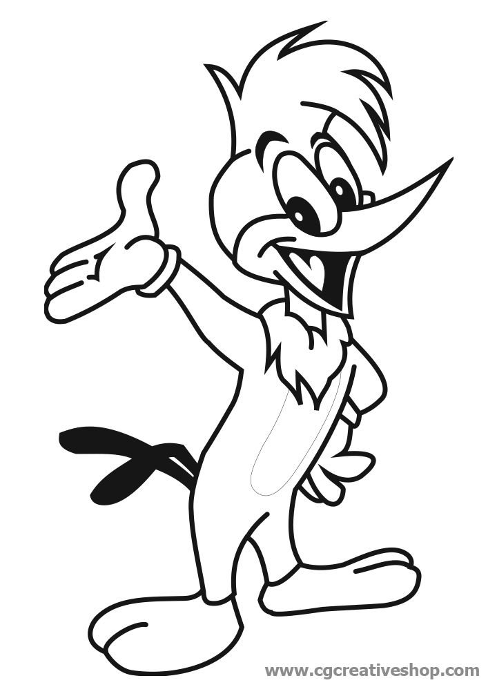 Dibujo para colorear: Woody Woodpecker (Dibujos animados) #28538 - Dibujos para Colorear e Imprimir Gratis