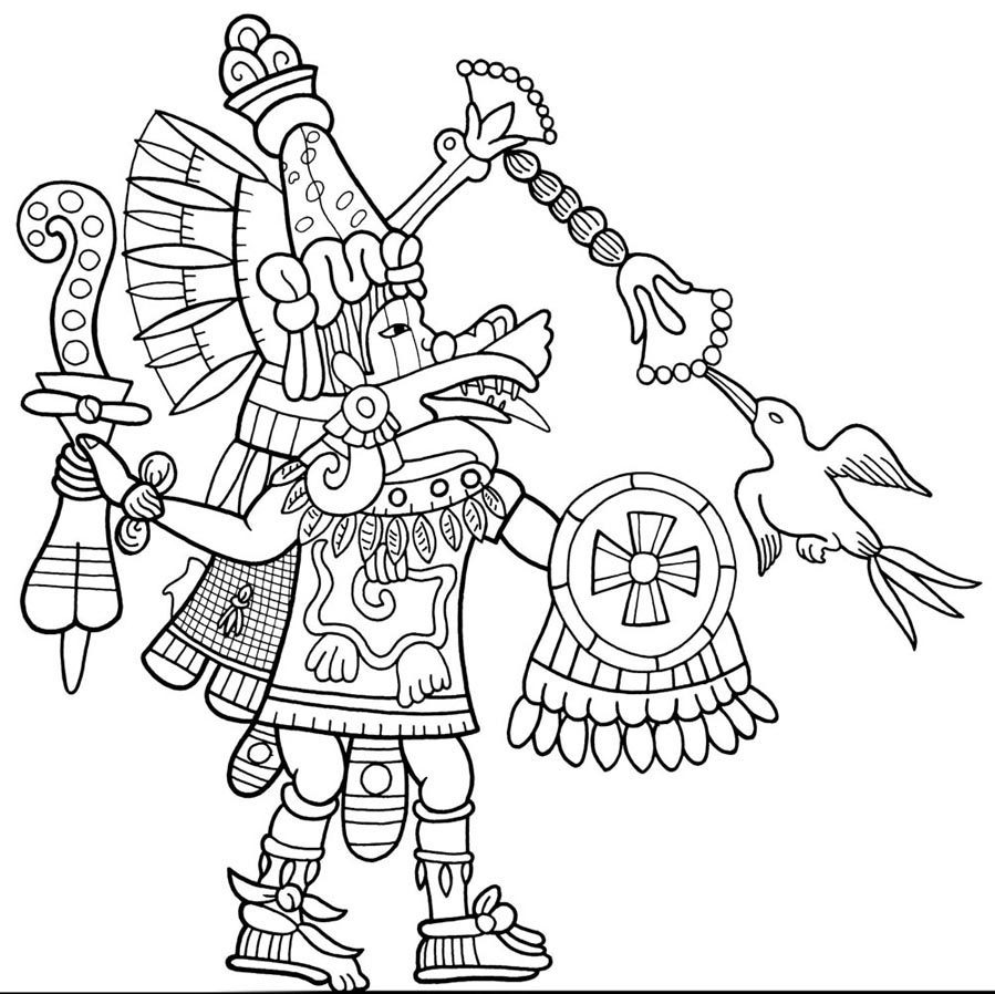 Dibujo para colorear: Mitología azteca (Dioses y diosas) #111539 - Dibujos para Colorear e Imprimir Gratis