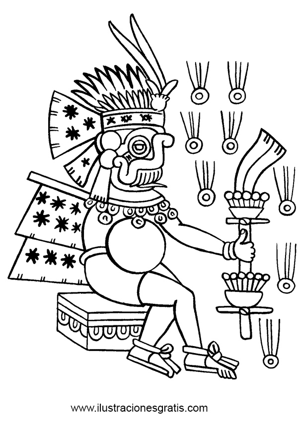 Dibujo para colorear: Mitología azteca (Dioses y diosas) #111599 - Dibujos para Colorear e Imprimir Gratis
