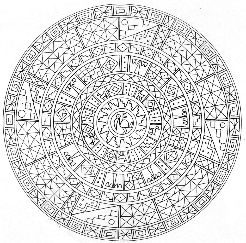 Dibujo para colorear: Mitología azteca (Dioses y diosas) #111762 - Dibujos para Colorear e Imprimir Gratis