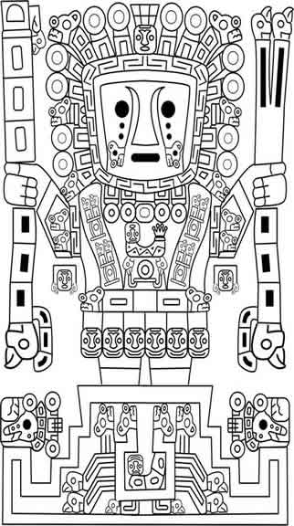 Dibujo para colorear: Mitología azteca (Dioses y diosas) #111776 - Dibujos para Colorear e Imprimir Gratis