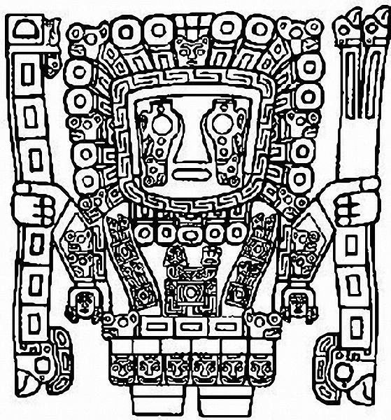 Dibujo para colorear: Mitología azteca (Dioses y diosas) #111855 - Dibujos para Colorear e Imprimir Gratis