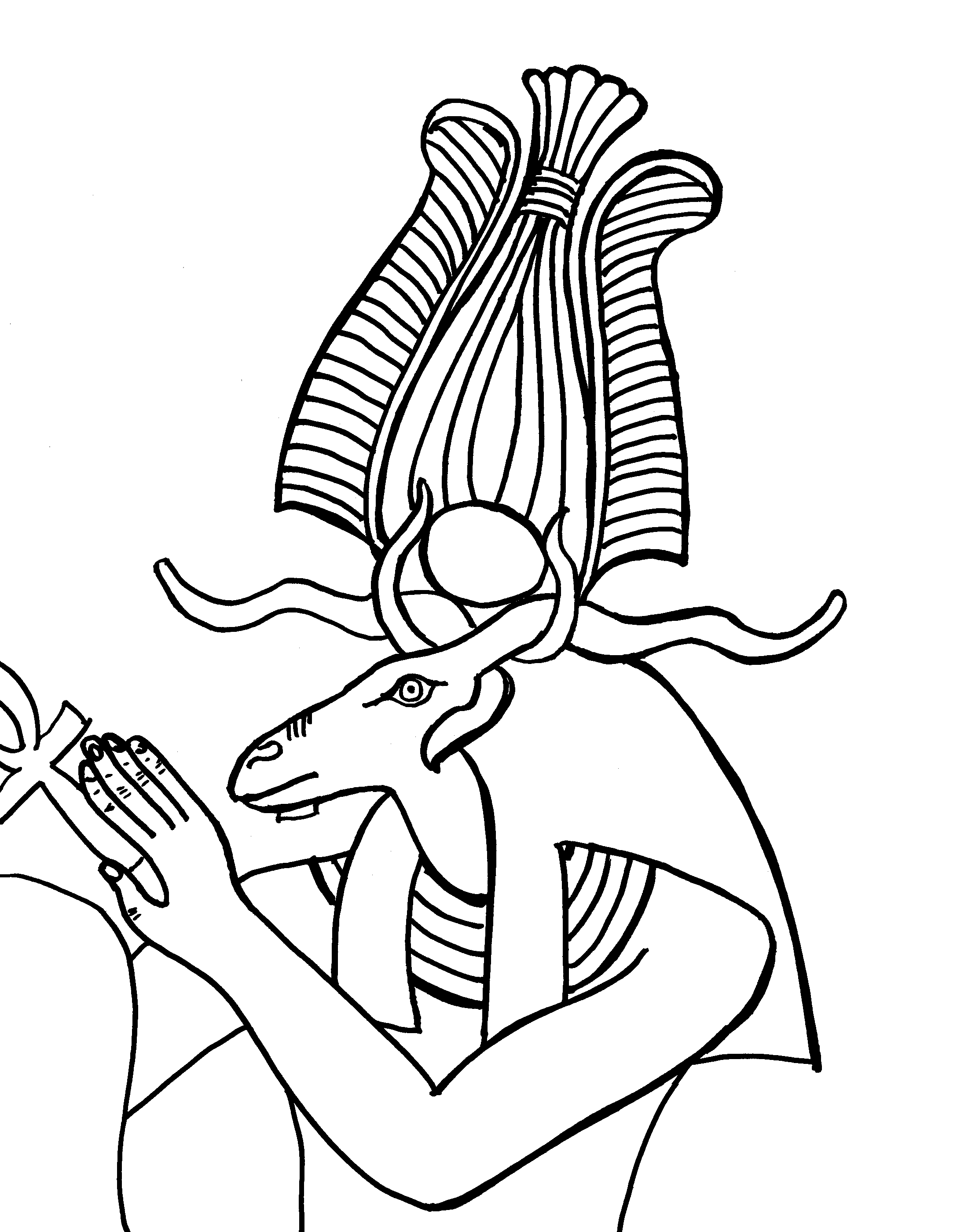 Dibujos de Mitología egipcia Dioses y diosas para colorear y pintar Páginas para