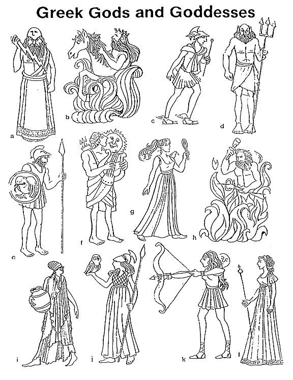 Dibujos de Mitología griega #109694 (Dioses y diosas) para colorear –  Páginas imprimibles gratis