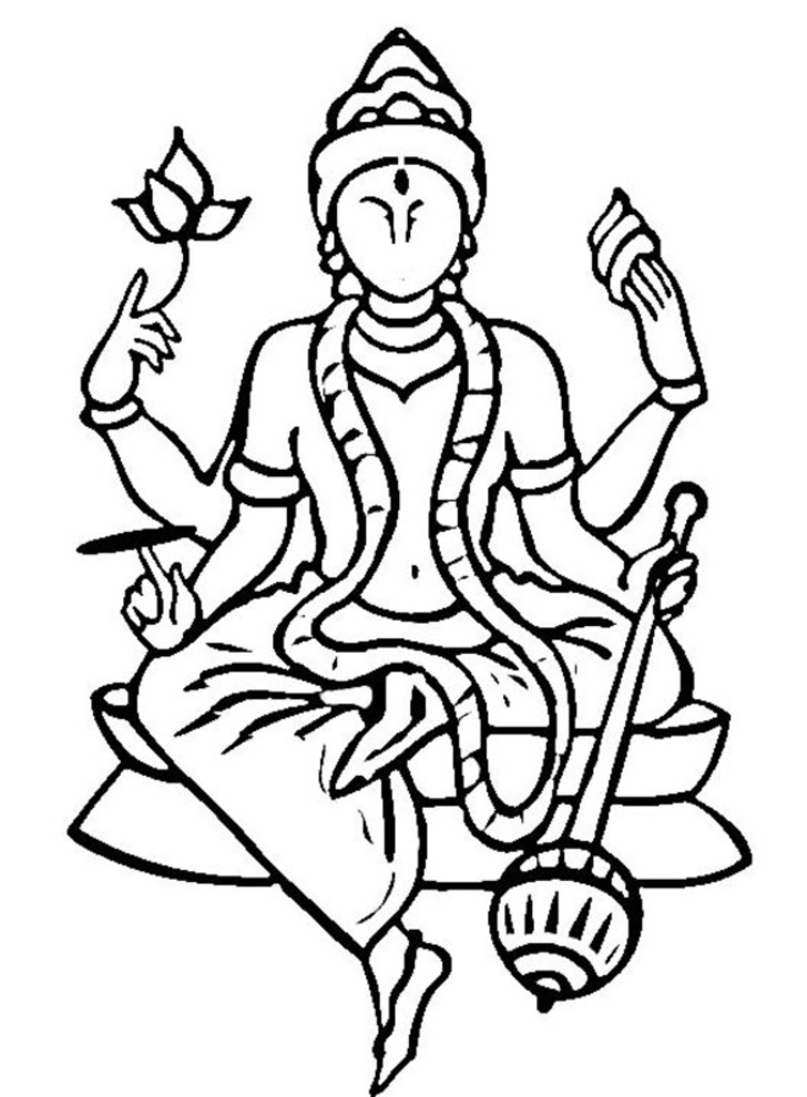 Dibujo para colorear: Mitología hindú (Dioses y diosas) #109227 - Dibujos para Colorear e Imprimir Gratis