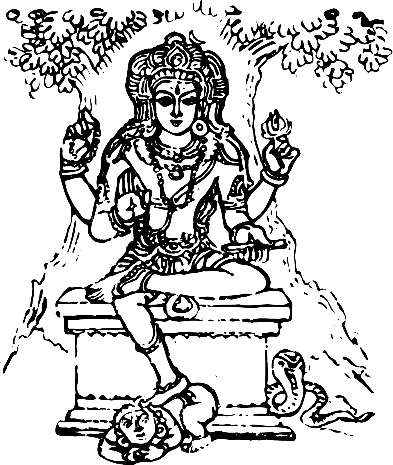 Dibujo para colorear: Mitología hindú (Dioses y diosas) #109228 - Dibujos para Colorear e Imprimir Gratis