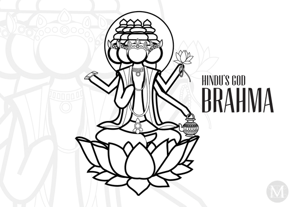 Dibujo para colorear: Mitología hindú (Dioses y diosas) #109238 - Dibujos para Colorear e Imprimir Gratis