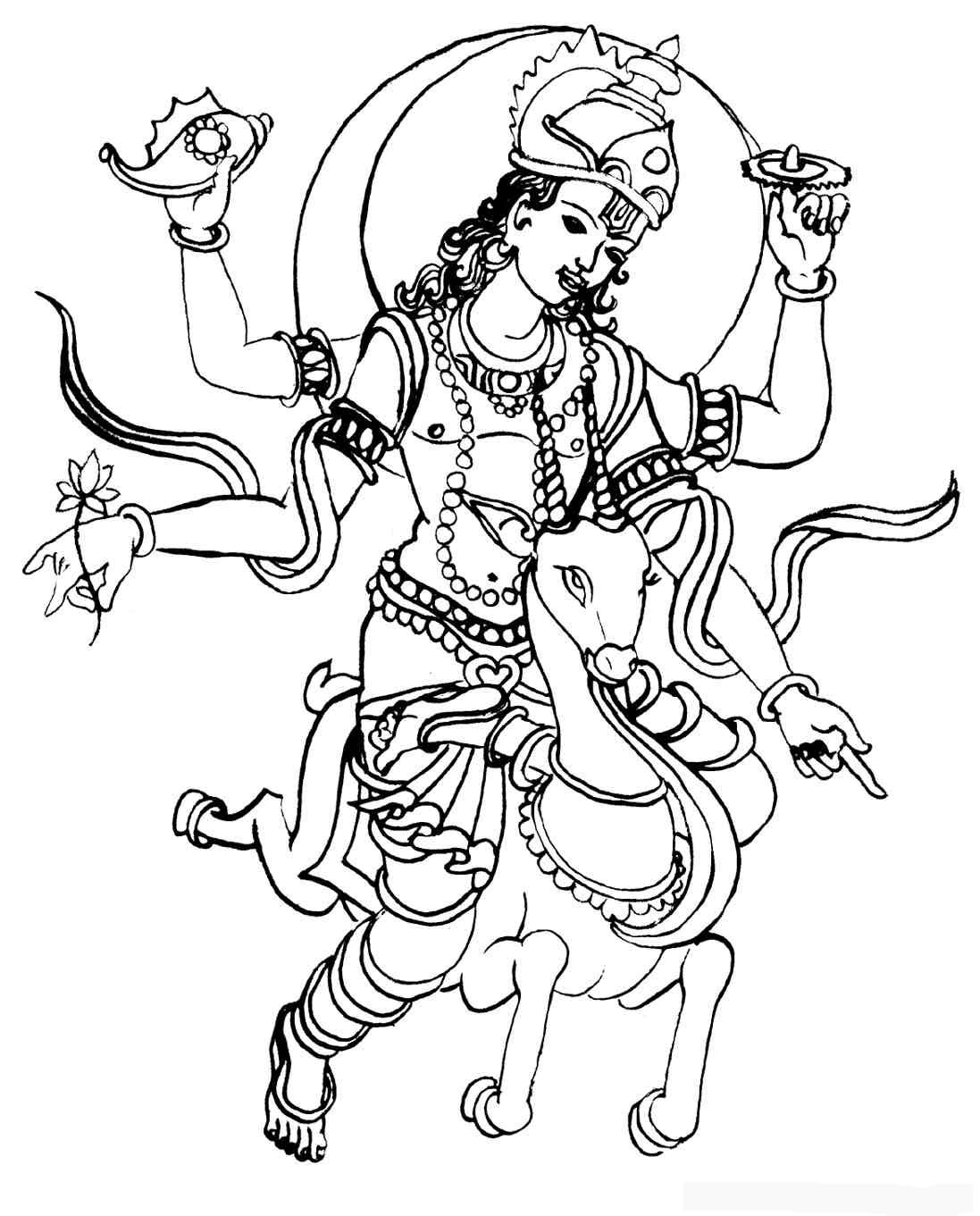 Dibujo para colorear: Mitología hindú (Dioses y diosas) #109240 - Dibujos para Colorear e Imprimir Gratis