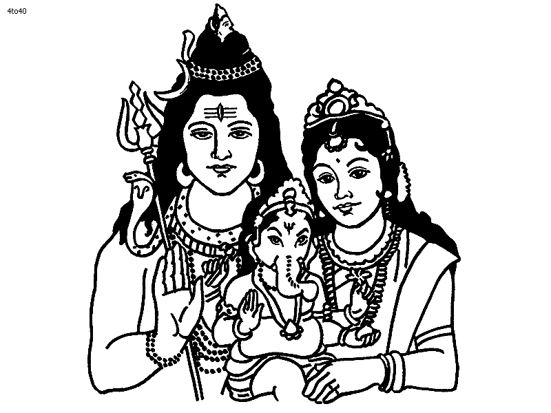 Dibujo para colorear: Mitología hindú (Dioses y diosas) #109252 - Dibujos para Colorear e Imprimir Gratis