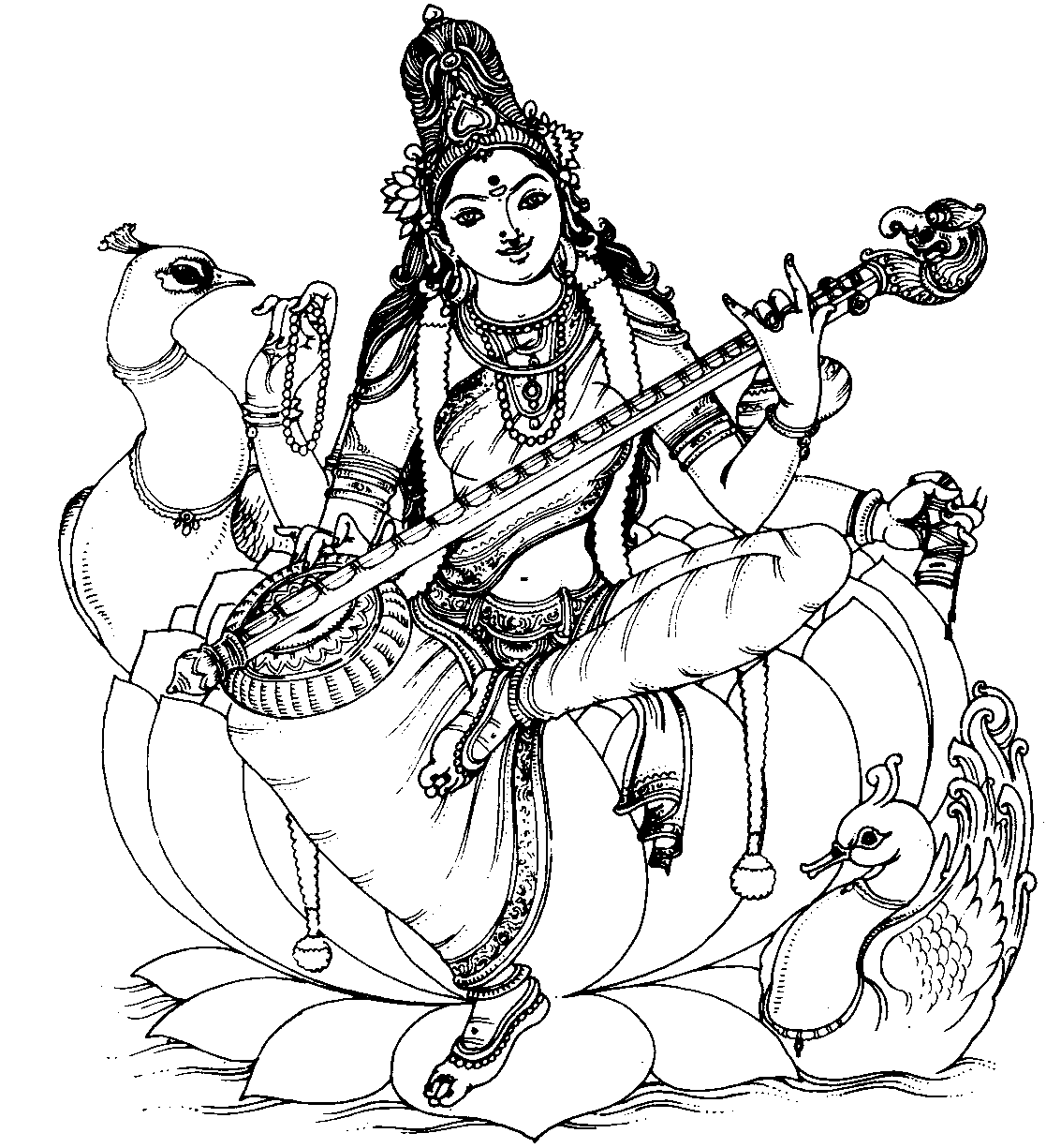 Dibujo para colorear: Mitología hindú (Dioses y diosas) #109261 - Dibujos para Colorear e Imprimir Gratis