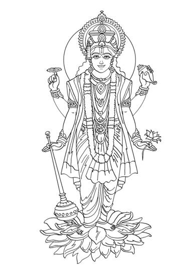 Dibujo para colorear: Mitología hindú (Dioses y diosas) #109266 - Dibujos para Colorear e Imprimir Gratis